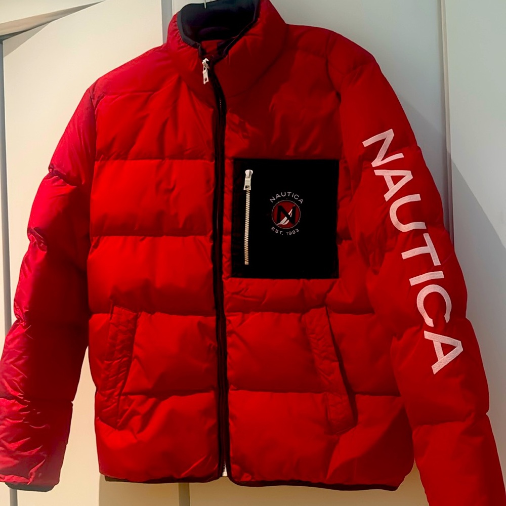 Men’s Nautica Red Puffer Jacket size medium